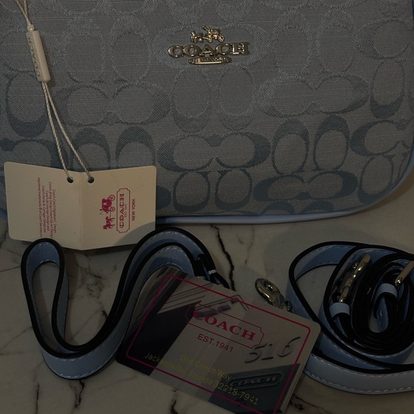 Coach | Bags | Coach Light Blue Patterned Bag | Poshmark